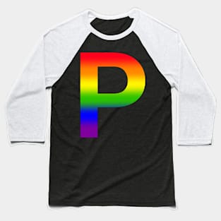 Rainbow Letter P Baseball T-Shirt